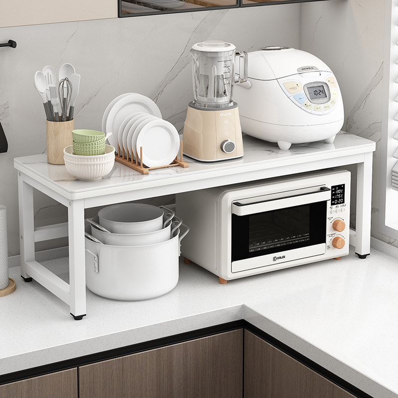 厨房置物架桌面多功能支架家用岩板隔热微波炉烤箱架电器收纳层架