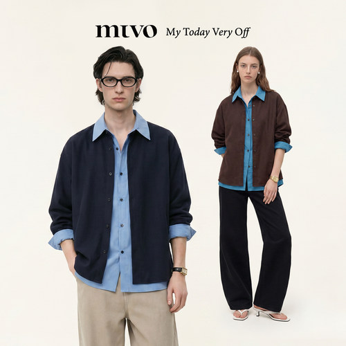 【MTVO】撞色假两件衬衫