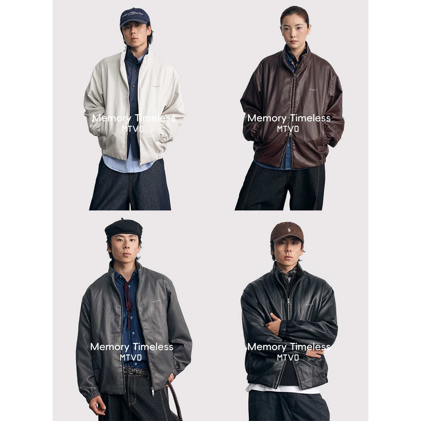 立领PU皮夹克男女同款