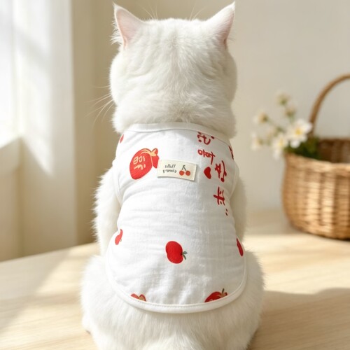 夏季透气纯棉纱猫狗防着凉背心