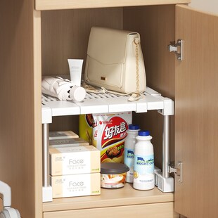 主机柜分层架可伸缩工位办公桌柜内分隔板L置物架宿舍柜子收纳神