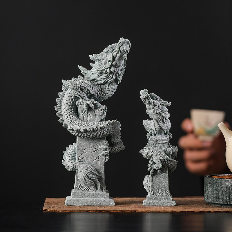 青砂石中式瑞兽盘龙祥龙神龙鱼缸造景茶室茶桌茶宠桌面Z装饰品摆,家居饰品,装饰摆件,淘宝优惠券,粉丝福利购,淘宝优惠卷