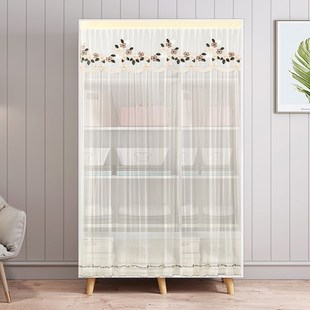 厨房橱柜遮挡帘魔术贴鞋 K饰布免打孔柜子门帘蕾 架书柜杂物遮丑装