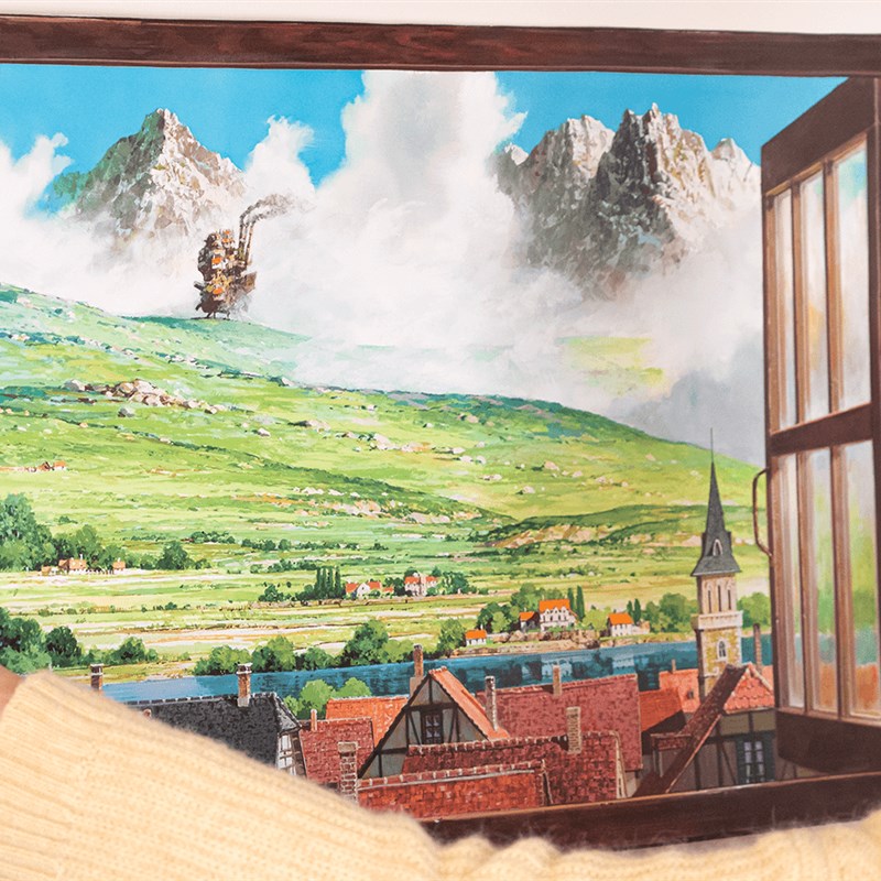 哈尔移动城堡宫崎骏n小清新挂布卧室宿舍延申感装饰挂画挂毯背景