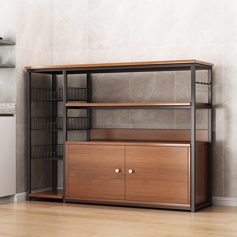 厨房置物架落地多层橱柜家用w碗柜多功能靠墙微波炉收纳柜子储物