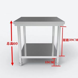 定制加厚高60双层不锈钢u厨房置物架微波炉架收纳小桌子烤箱架子