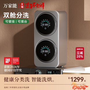 双舱迷你壁挂式内衣滚筒洗衣机家用小型全自动洗烘一体机二三桶仓