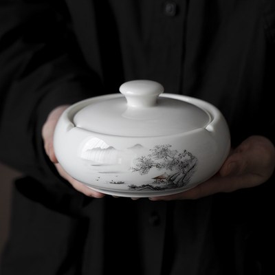 火锅砚台不干墨j池初学毛笔书法专用墨水保湿笔洗带盖墨盒墨台墨