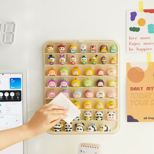 高透萌粒展示盒手办展o示柜挂墙收纳展示架亚克力透明小摆件陈列