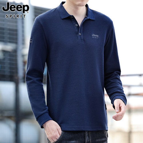 JEEPSPIRIT吉普男士长袖POLO衫