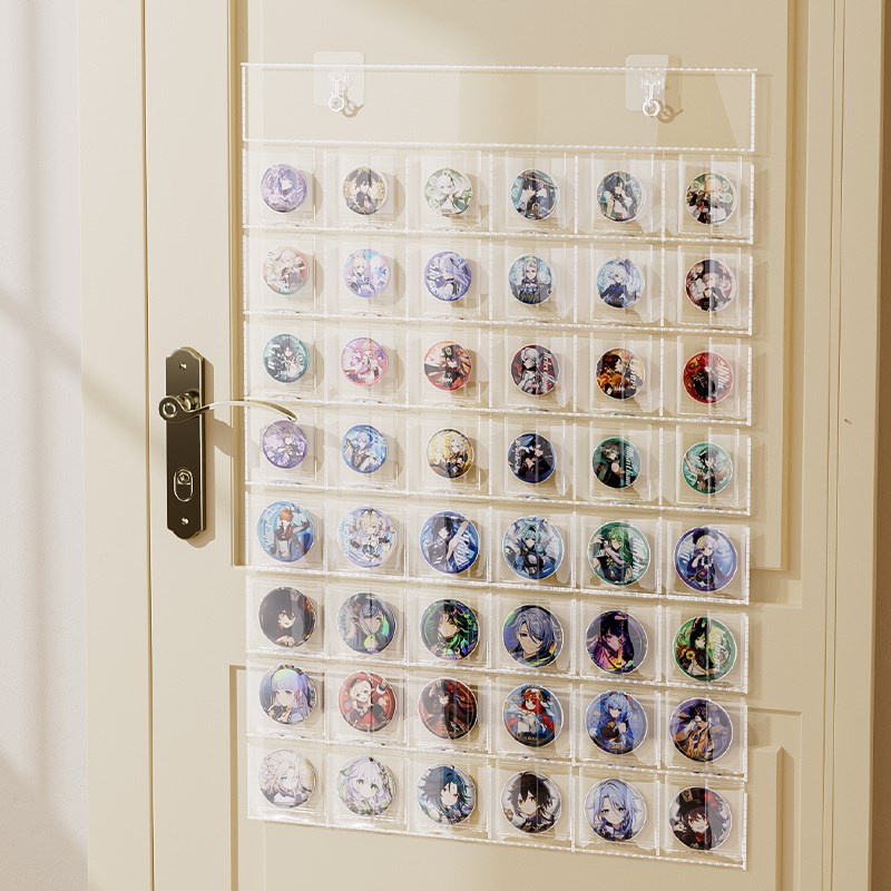 吧唧展示b架壁挂门后宿舍柜内透明袋收纳小卡谷子徽章卡砖流麻神