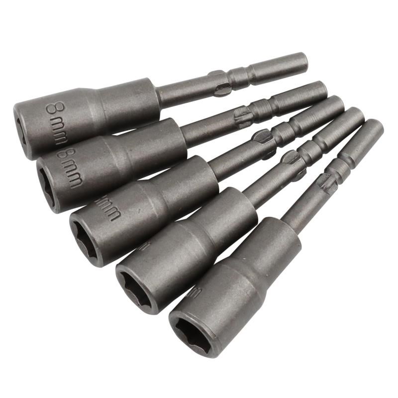 801电动螺丝刀套筒5*60*H5.5/7/z8/10/12/14/17/6.35 外六角套筒