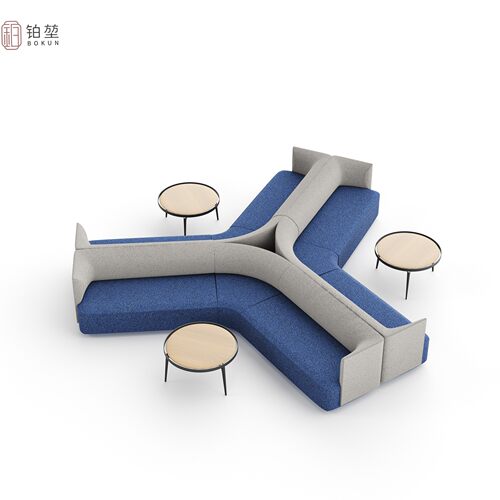 现代办公休闲沙发茶几组合商务大堂休息区接待会客厅创意异形套装
