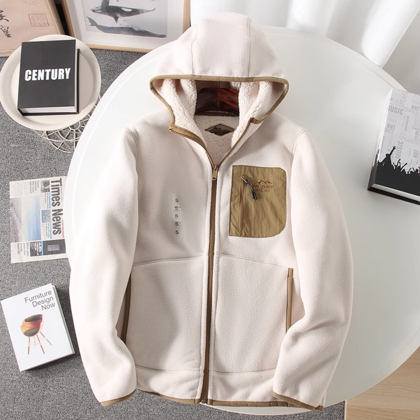 户外休闲保暖加厚双面绒外套男女