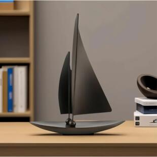 覆古风轻奢一帆风顺帆船摆件客厅玄关电视柜样板房软装饰品摆设