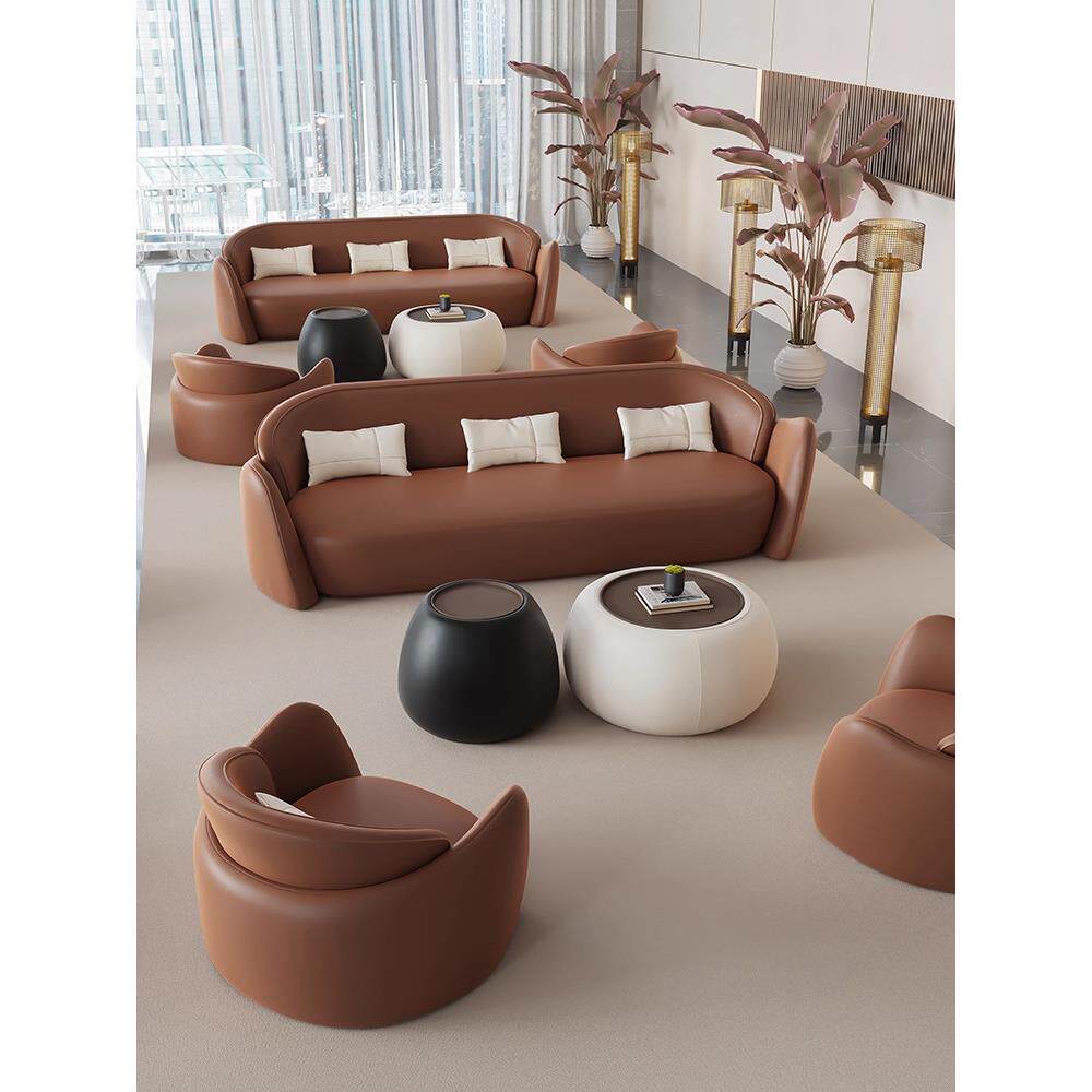 商务会客洽谈沙发售楼处酒店美容院会所大厅堂休息区接待桌椅组合