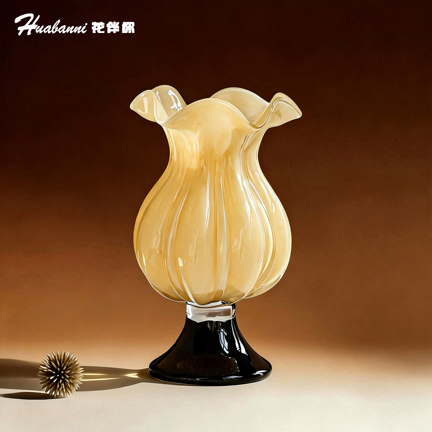 法式多巴胺琉璃玻璃花瓶摆件图片