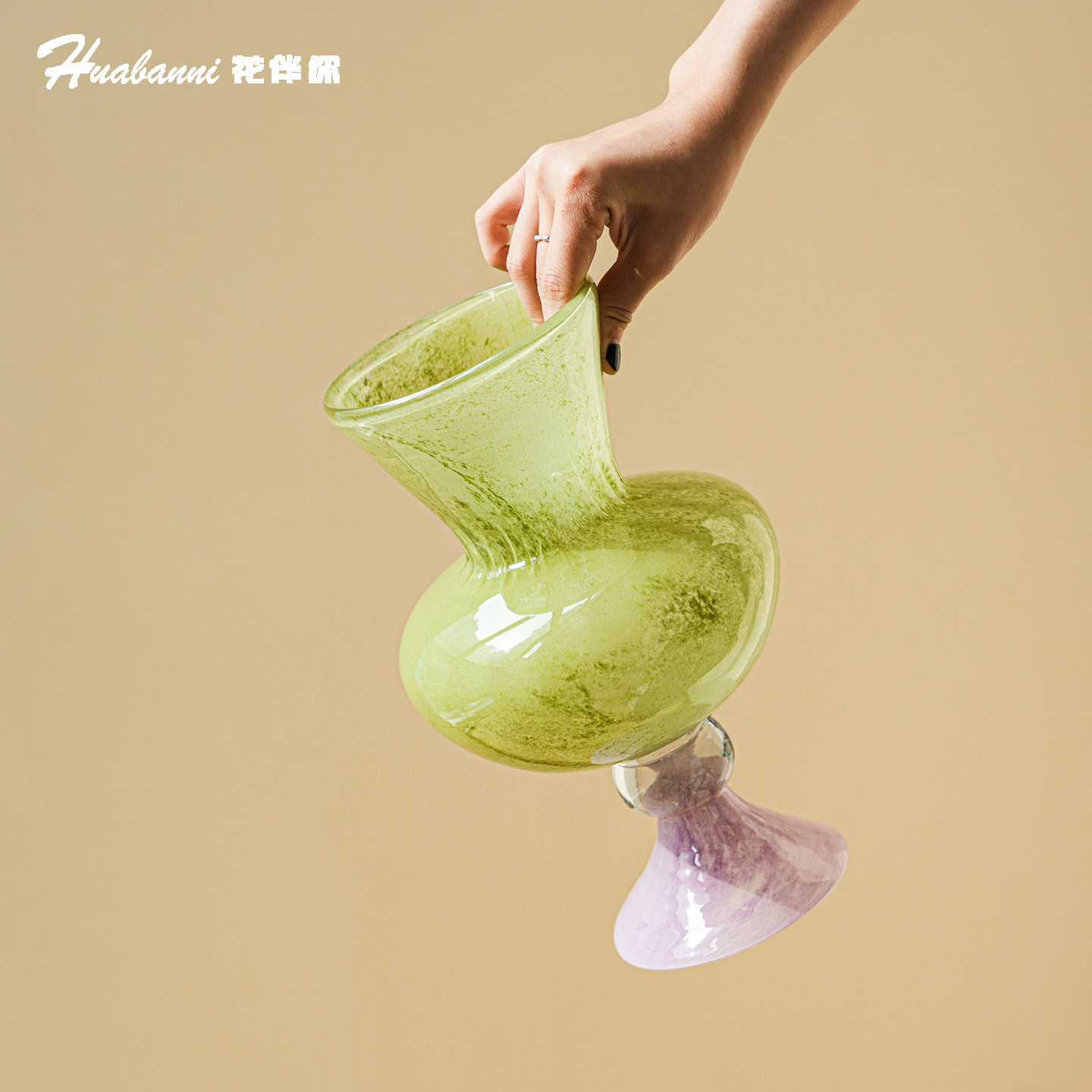 高级设计感玻璃琉璃中古花瓶鲜花仿真艺术花器民宿餐桌插花摆件