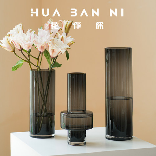 高级感加厚直筒玻璃花瓶