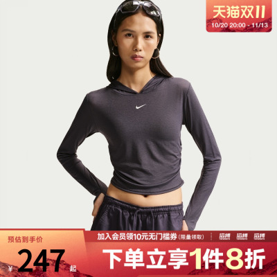 NIKE耐克女子AS LS HOODED SHEER运动休闲套头衫卫衣IX7068-013