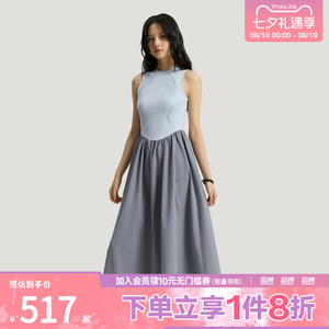 adidas阿迪达斯女子无袖修身拼接休闲连衣裙KS5168