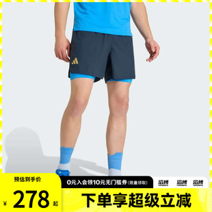 adidas阿迪达斯男子波士顿马拉松系列二合一跑步运动短裤KE8460