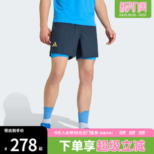 adidas阿迪达斯男子波士顿马拉松系列二合一跑步运动短裤KE8460