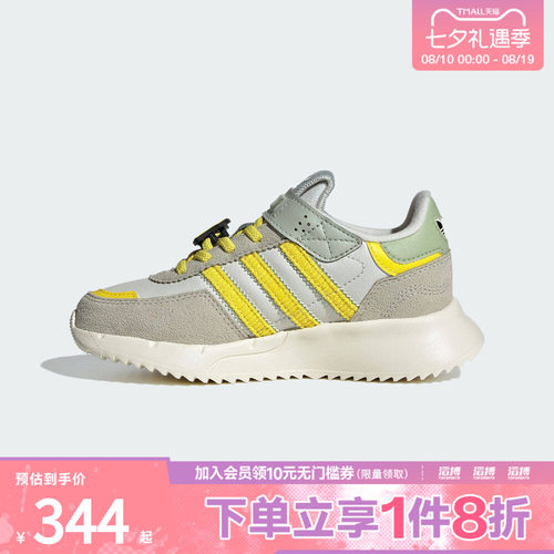 adidas阿迪达斯三叶草女小童RETROPY F2魔术贴运动鞋休闲鞋JS2471