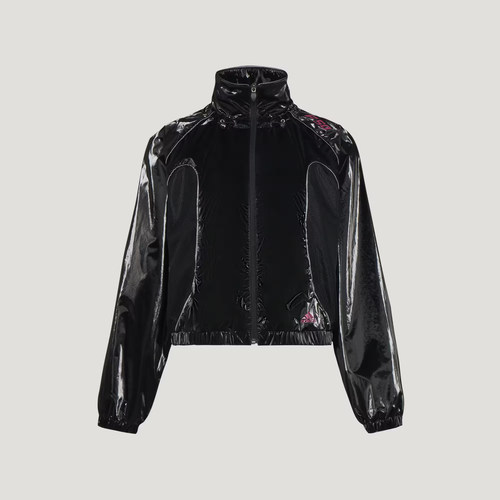 adidas阿迪达斯三叶草女子亮面运动健身夹克外套KY5756