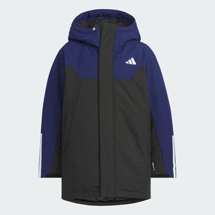 adidas阿迪达斯男大童运动训练休闲保暖连帽羽绒服外套KC5408