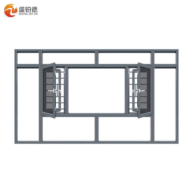 定铝合金门窗断桥铝门窗窗纱一体平开窗封阳台内外平框隔音隔热