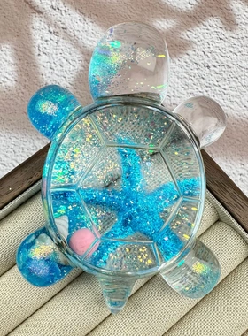 夜光爆珠款流沙海星乌龟爆款同款大尺寸车载办公摆件DIY玩具