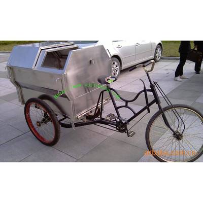 厂家直销不锈钢人力三轮垃圾车保洁车清洁车JD-L02