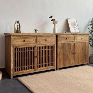 老榆木木质茶水柜置物鞋柜餐边柜客厅简约斗柜茶楼禅意泡茶柜