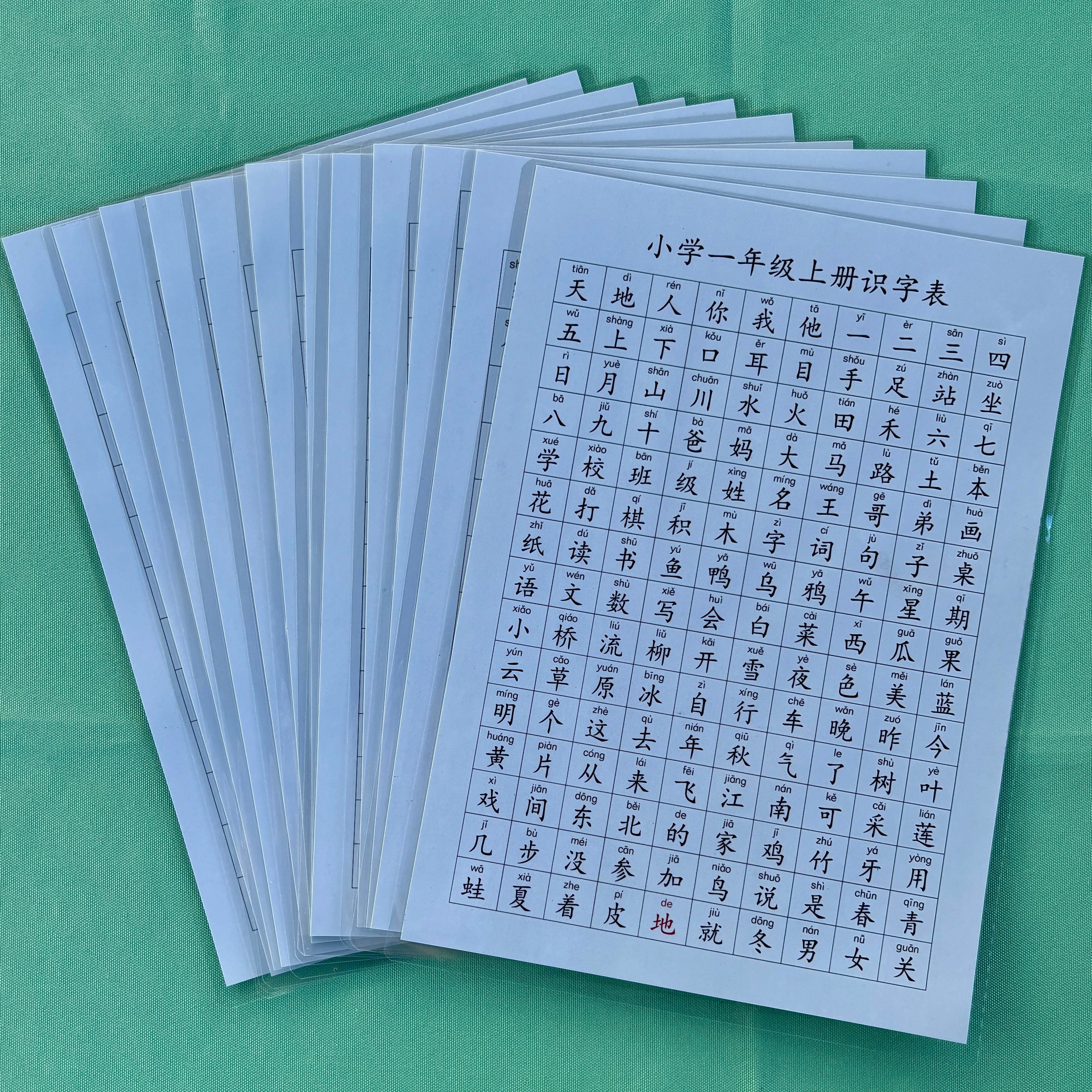 小学语文1-5各年级上下册识字表汉字启蒙认知汉语带拼音早教闪卡