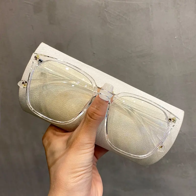 2023潮流复古个性全框女防蓝光近视眼镜黑色大框小脸时尚平光镜男