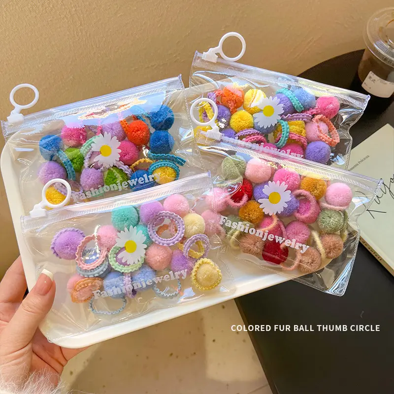 少儿发绳毛绒球球发圈可爱橡皮筋扎头发不伤发秋冬2025新款