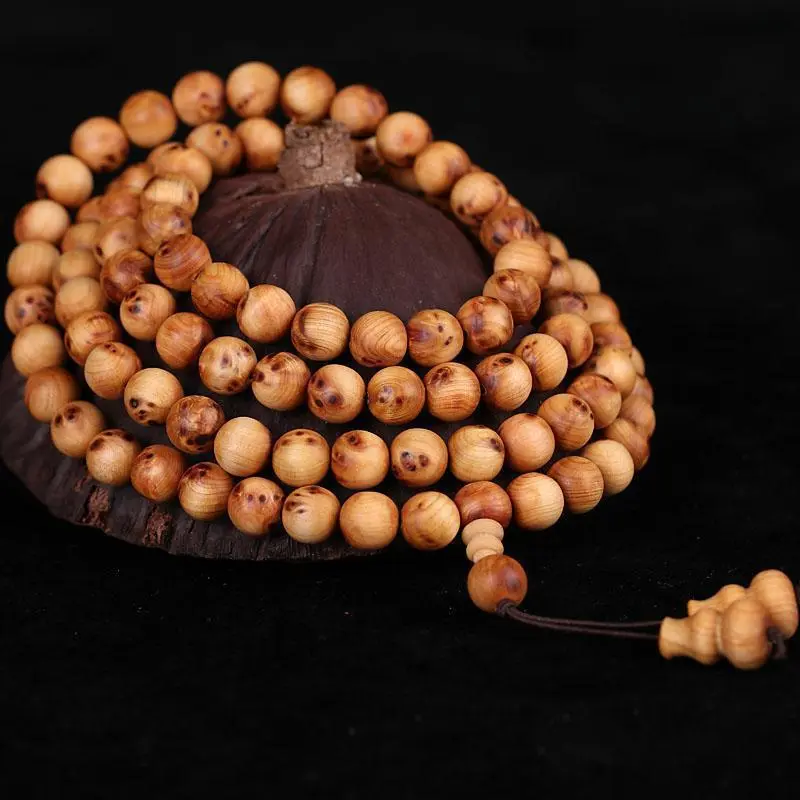 太行崖柏手串2.0满瘤疤雀眼陈化料老料108颗念珠文玩木手链男天然