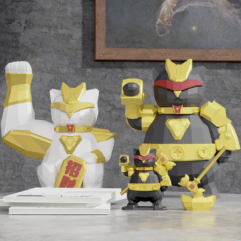 清仓摆件开业金色新吧台手臂送礼店铺大力桌面猫大肌肉猫桌面装饰