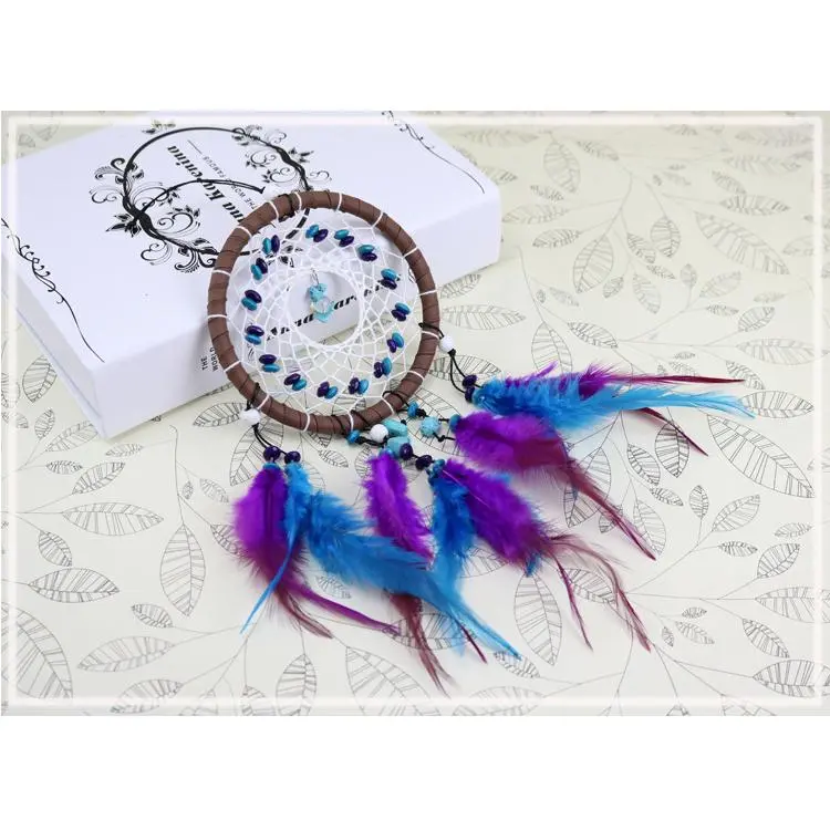 羽毛驱梦网礼物印第安同款捕梦网风铃家居挂饰装饰汽车挂件吊件