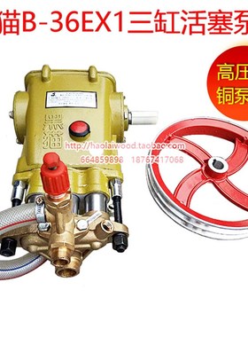 B36EX1型活塞泵高压清洗机水泵洗车器机头4040全铜泵头黄色加厚