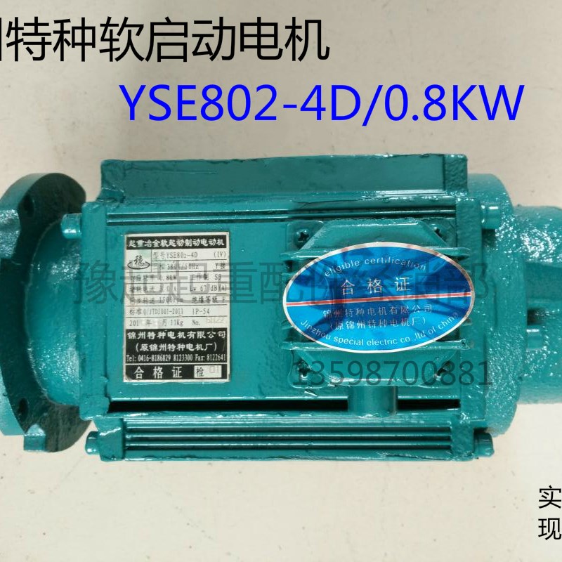 起重机电动葫芦软启动电机 锦州特种YSE802-4D/0.8KW软启动电机