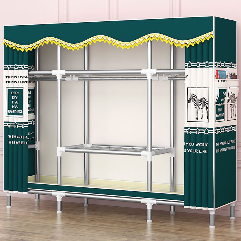 德国进口简易衣柜钢管布衣柜加粗加固卧室组装家用衣橱出租房挂衣