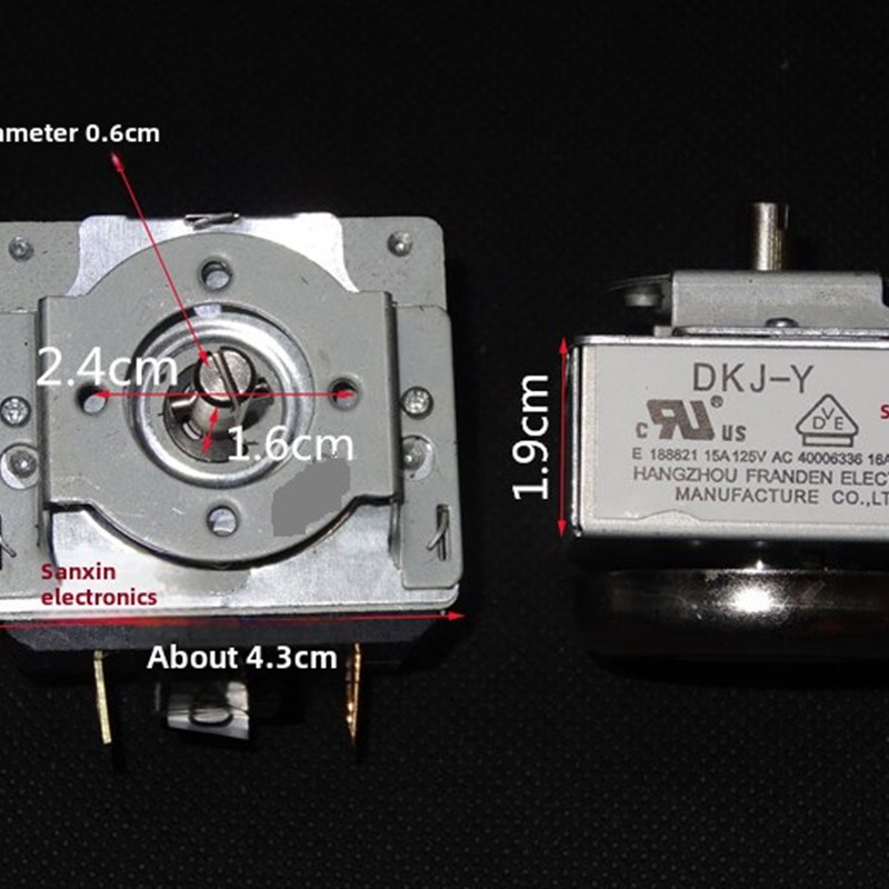 面包机多士炉5分钟机械响铃定时器DKJ/1-5 铁壳16A250V 耐高温