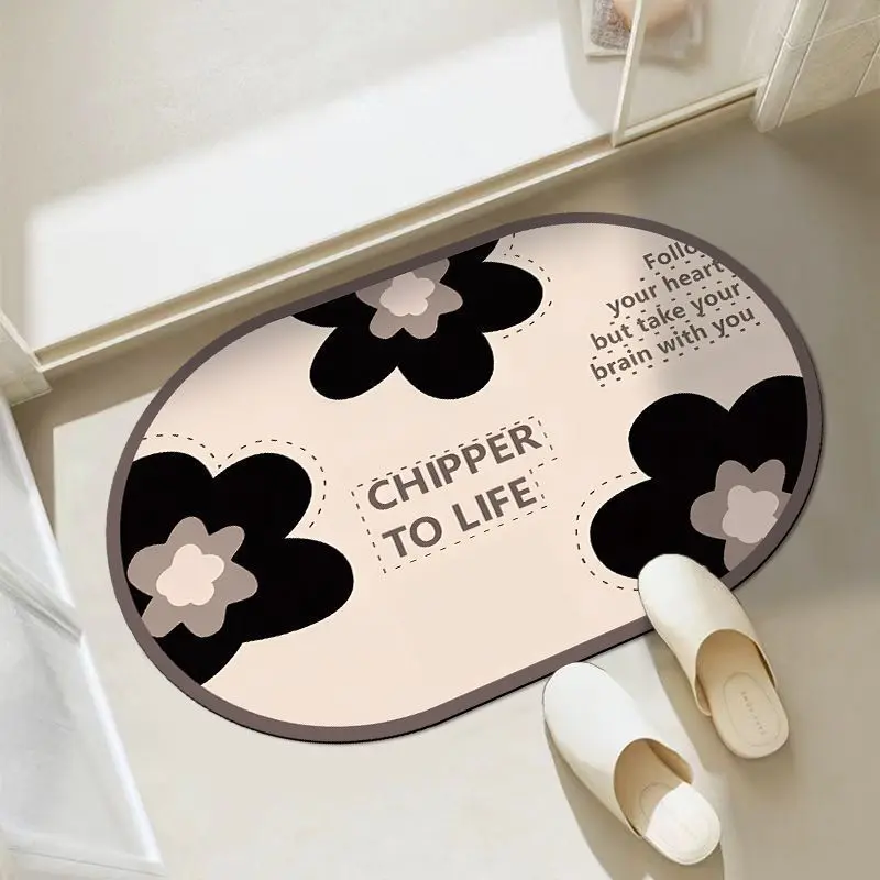 硅藻泥地垫浴室吸水垫小清新卫生间速干防滑耐脏厕所门口垫脚垫子