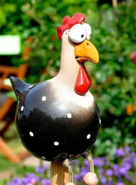 搞笑鸡春天古怪鸡庭院摆件麦田鸡悬挂设计装饰春天气息装扮