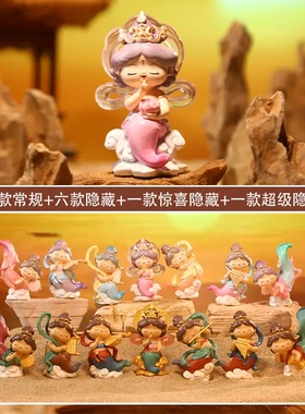 新国潮盲盒福禧系家居桌面装饰摆件女孩生日礼物