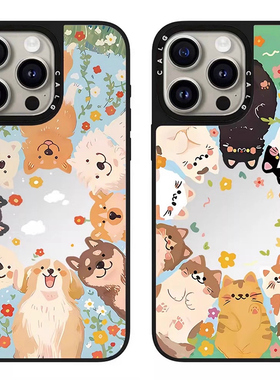 CALG春日汪汪喵喵花园适用苹果手机壳iphone11 12 13 14 15 16 17promax新款外壳高级感小众磁吸2025网红爆款