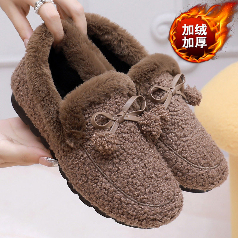 福虹辰2025秋冬新款豆豆鞋百搭一脚蹬软底雪地室内包跟拖鞋豆豆鞋,女鞋,毛毛鞋,淘宝优惠券,粉丝福利购,淘宝优惠卷