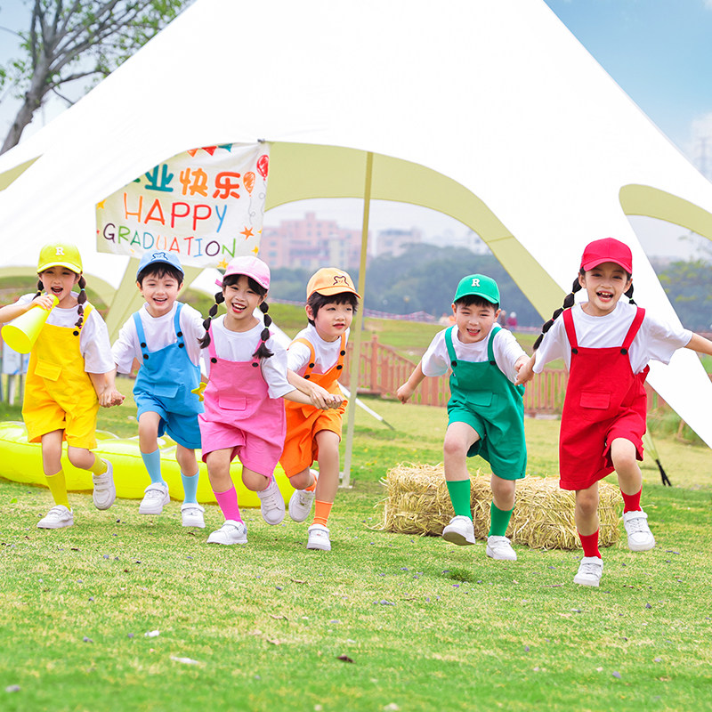 六一儿童夏季背带短裤套装